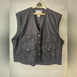 SCHAEFER OUTFITTER- Men's Sz 2XL Black Wool Ranch Vest